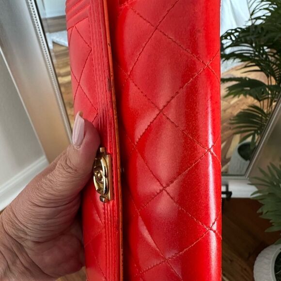 Chanel Red Quilted Boy Flap Wallet - Picture 7 of 16